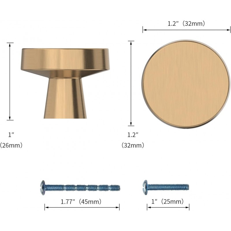 Kitchen Cabinet Knob Champagne Bronze