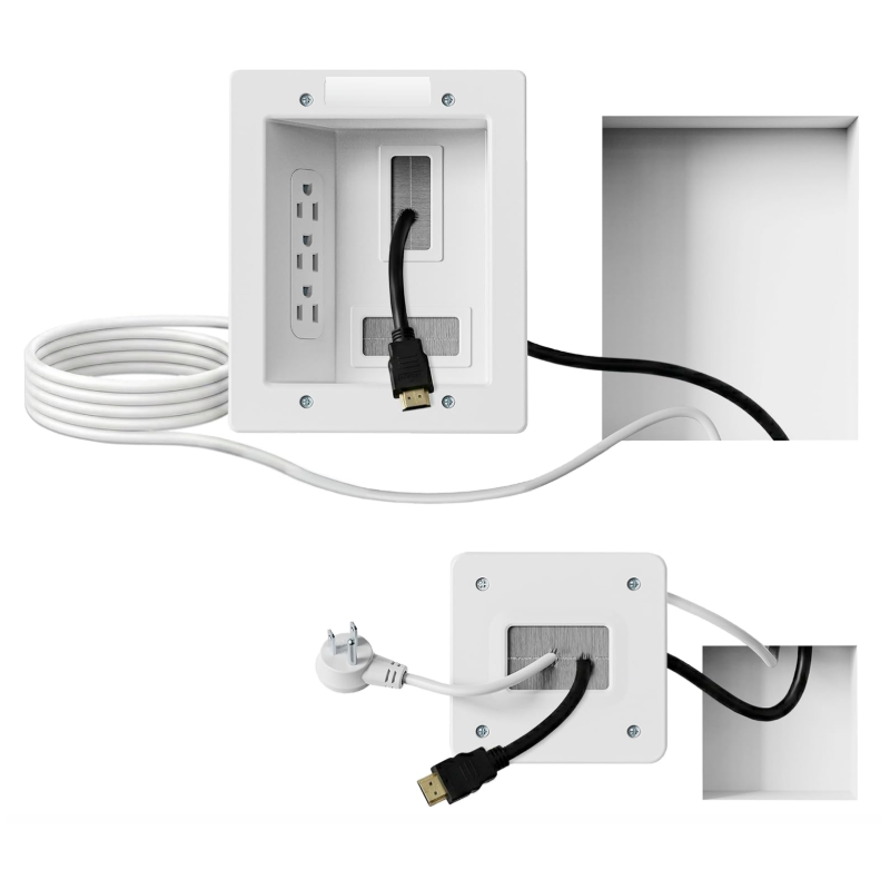 TV Cable Concealer Kit with Recessed Power