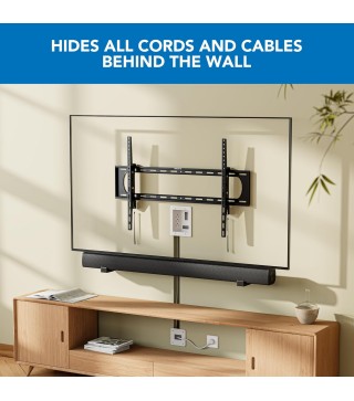 TV Cable Concealer Kit with Recessed Power