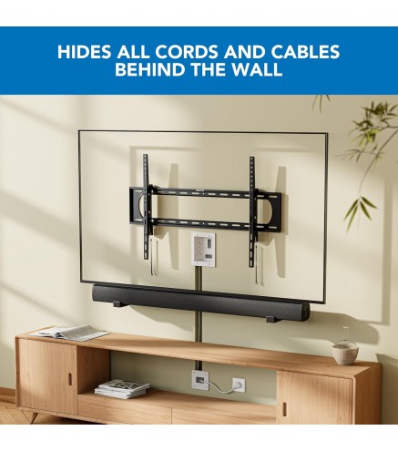 TV Cable Concealer Kit with Recessed Power