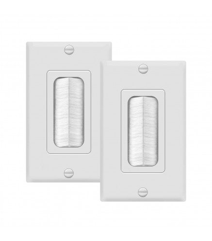 Bristled Brush Wall Plate Multimedia Pass-Through Insert