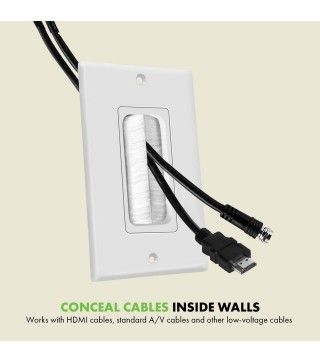 Bristled Brush Wall Plate Multimedia Pass-Through Insert