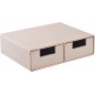 Linen Leather Desk Organizer with Drawers