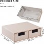 Linen Leather Desk Organizer with Drawers