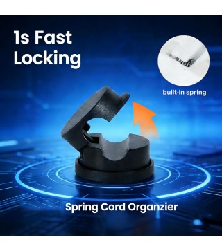 6PC 360° Rotatable Spring Cable Management, Cord Organizer Holder for Desk