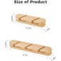 Natural Beech Wood Cable Holder & Cord Organizer, Adhesive Cable Clips for Desk