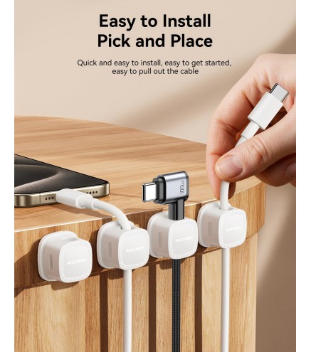 6-Pack Magnetic Cable Clips Cord Organizer-Cables Smooth Adjustable