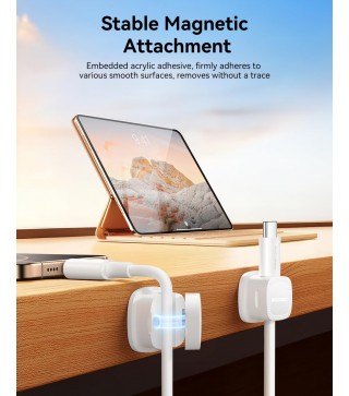 6-Pack Magnetic Cable Clips Cord Organizer-Cables Smooth Adjustable