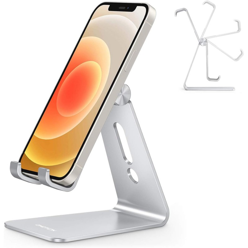 Adjustable Cell Phone Stand, Aluminum Desktop Cellphone Stand
