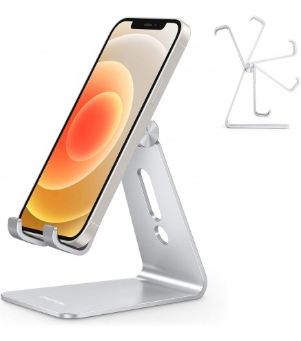 Adjustable Cell Phone Stand, Aluminum Desktop Cellphone Stand