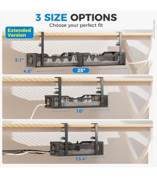 [Upgraded] Extra Large Under Desk Cable Management