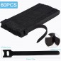 60 PCS 6 Inches Reusable Cable Ties, Adjustable Cord Straps Wire Organizer Cord Wrap and Hook Loop Cable Management