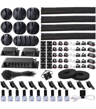 192 PCS Cable Management Kit 4 Wire Organizer Sleeve