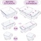 Clear Drawer Organizer, Adjustable Drawer Storage Box