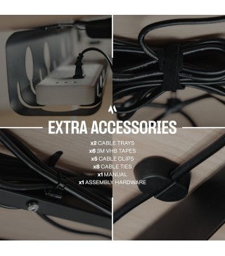 No-Drill Under Desk Cable Management Tray