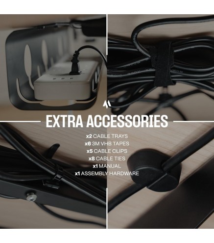 No-Drill Under Desk Cable Management Tray