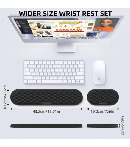 Upgraded Wider Wrist Rest Set