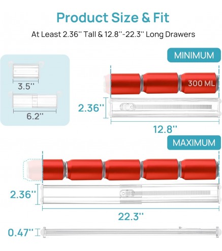 Drawer Dividers with Expandable Inserts