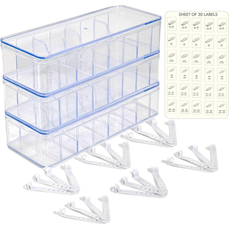 Set of 3 Cable Organizer Box