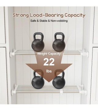 Hershii Tension Shelf Expandable Rod Closet System Heavy Duty Clothes Hanger Adjustable DIY Storage Organizer Shoe Rack