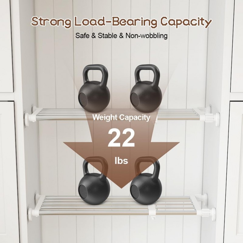 Hershii Tension Shelf Expandable Rod Closet System Heavy Duty Clothes Hanger Adjustable DIY Storage Organizer Shoe Rack Hershii Tension Shelf Expandable Rod Closet System Heavy Duty Clothes Hanger Adjustable DIY Storage Organizer Shoe Rack