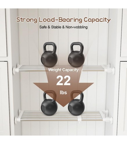 Hershii Tension Shelf Expandable Rod Closet System Heavy Duty Clothes Hanger Adjustable DIY Storage Organizer Shoe Rack