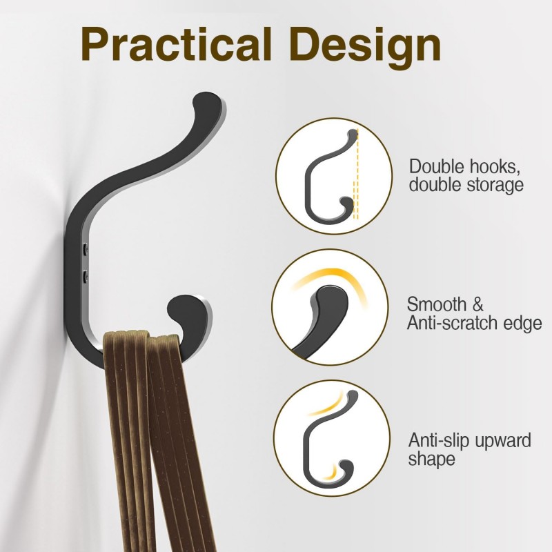 Coat Hooks Wall Mount for Hanging