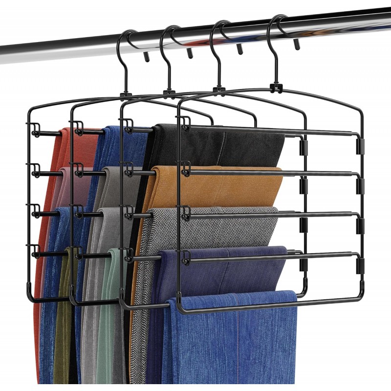 Fontaines Luxury 5 Tier Pants Hangers 4 Pack