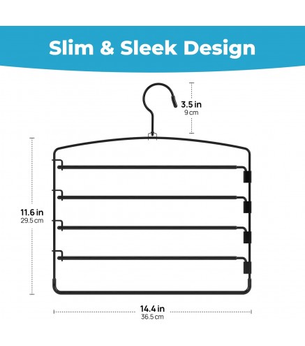 Fontaines Luxury 5 Tier Pants Hangers 4 Pack
