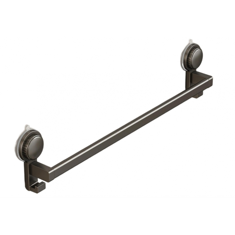 Suction Cup (Twist) Single Rod 24" Towel Bar with Hooks
