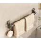 Suction Cup (Twist) Single Rod 24" Towel Bar with Hooks