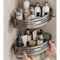 Suction Cup Corner Shower Caddy with Hooks and Towel Bar for Bathroom