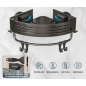 Suction Cup Corner Shower Caddy with Hooks and Towel Bar for Bathroom