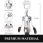 Wine Opener, Heavy-Duty Zinc Alloy Wing Corkscrew