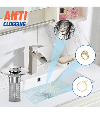 New Pop Up Bathroom Sink Drain Strainer Hair Catcher