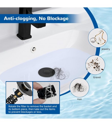 Upgraded 3 in 1 Bathroom Sink Drain Strainer