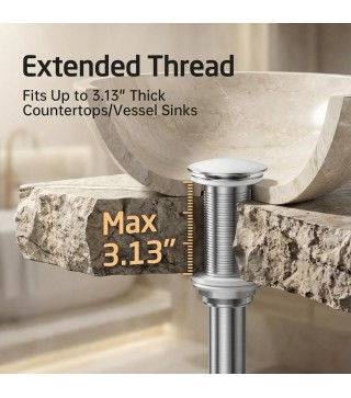 Extended Thread Bathroom Sink Drain