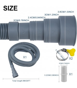 20FT Flexible Corrugated Drain Hose