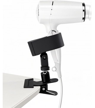 360 Degree Rotating Hands Free Hair Dryer Holder Sturdy Metal Base