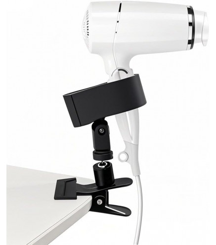 360 Degree Rotating Hands Free Hair Dryer Holder Sturdy Metal Base