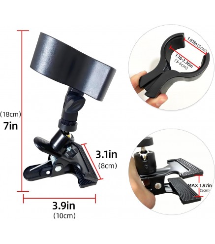 360 Degree Rotating Hands Free Hair Dryer Holder Sturdy Metal Base