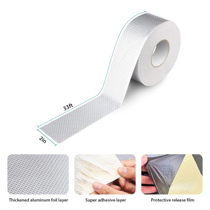 Butyl Tape Waterproof Sealing Tape 2in x 33ft