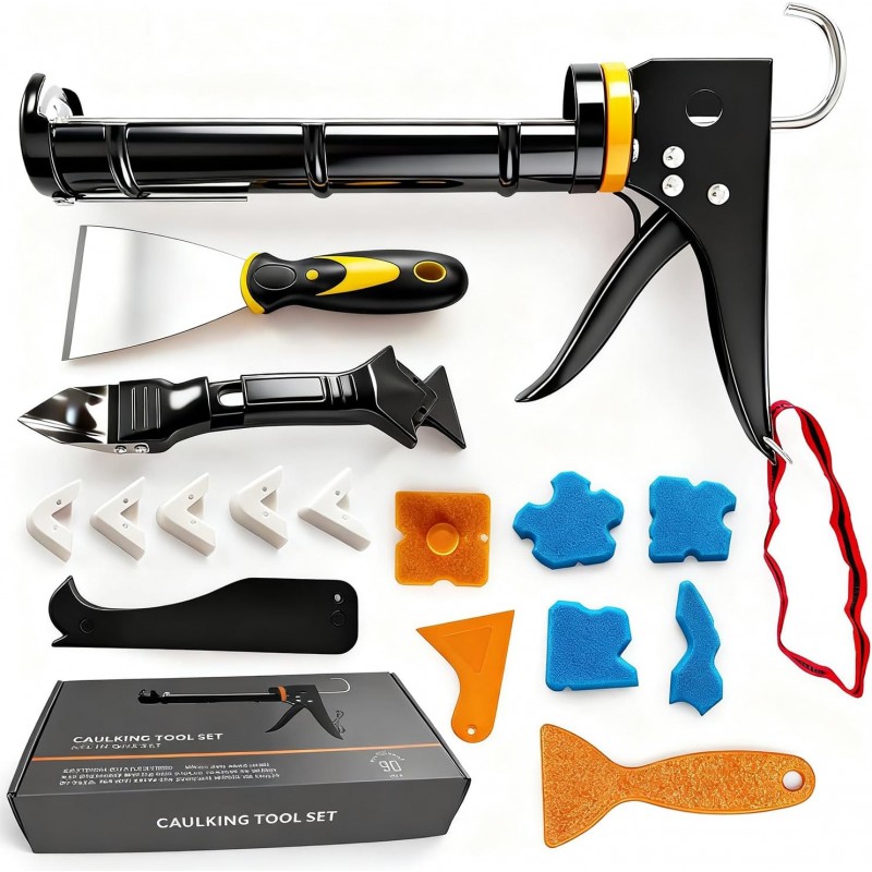 Caulk Gun Kit, Smooth Silicone Caulking Gun