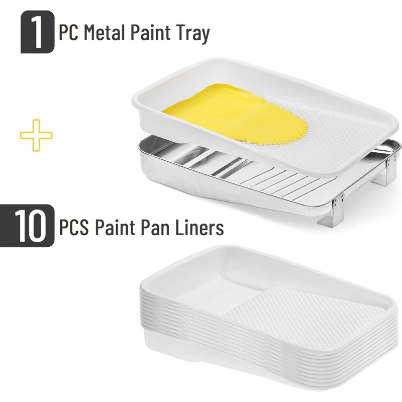 Bates 9 Inch Paint Tray with 10 Plastic Liners