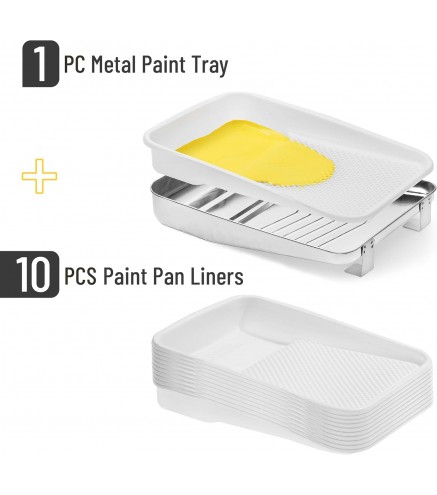 Bates 9 Inch Paint Tray with 10 Plastic Liners