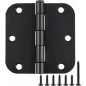 30 Pack Rounded Matte Black Door Hinges 3.5 Inc