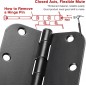 30 Pack Rounded Matte Black Door Hinges 3.5 Inc