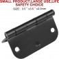 30 Pack Rounded Matte Black Door Hinges 3.5 Inc