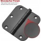 30 Pack Rounded Matte Black Door Hinges 3.5 Inc