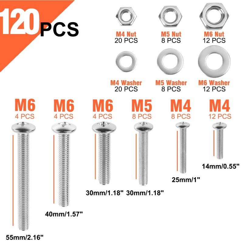 Bolts, Nuts, and Washer Assortment Kit